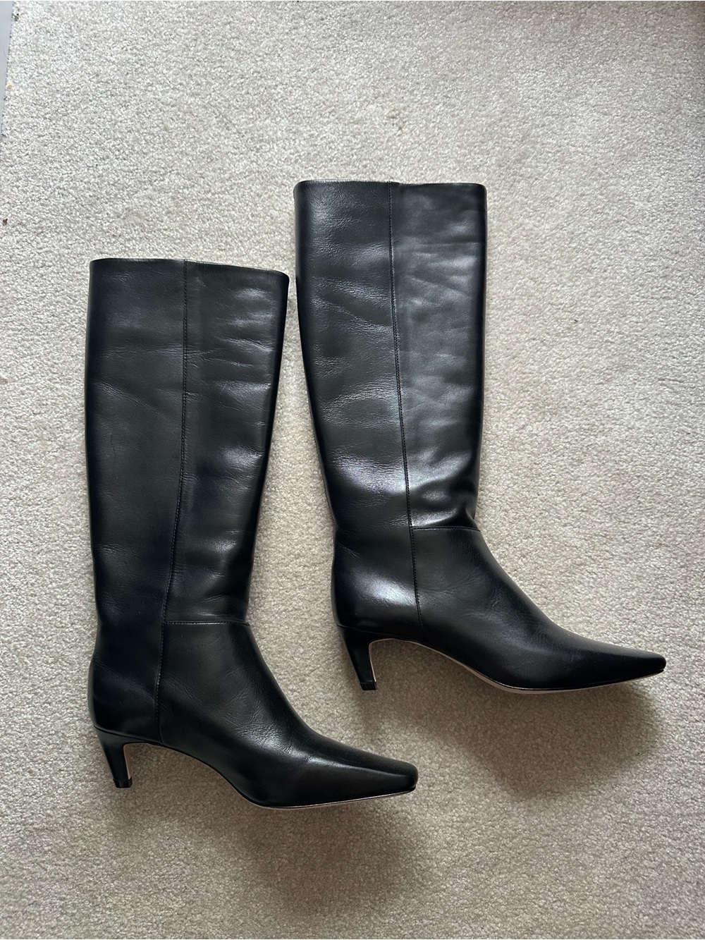 Reformation Remy Black Leather Knee-High Boots Size 6